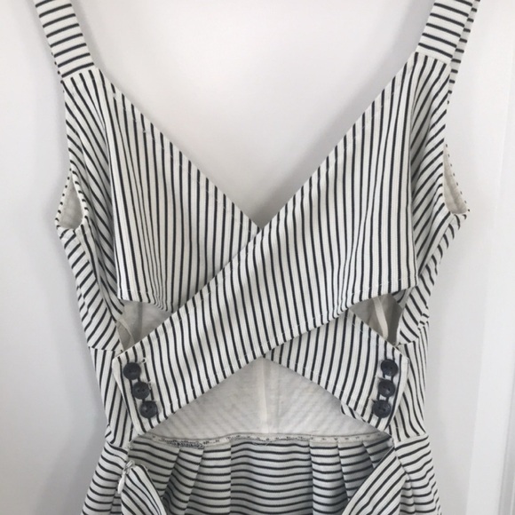 ANTHROPOLGIE Striped Criss Cross Back Fit and Flare Dress, Size XS - Picture 6 of 11